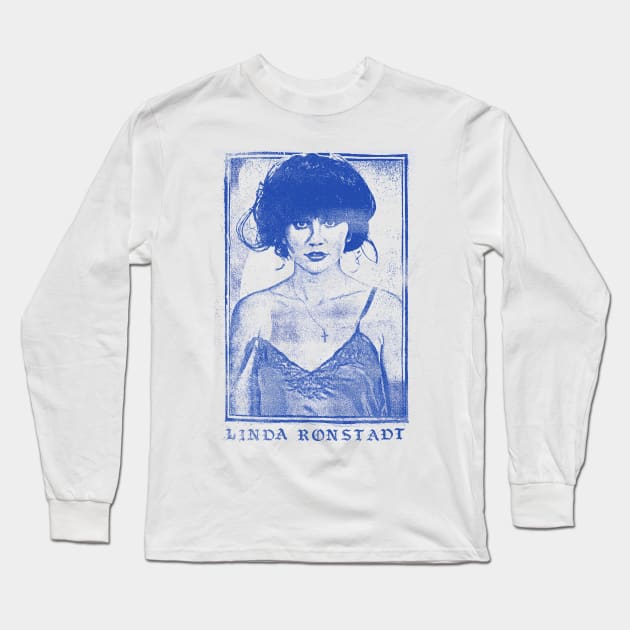 Linda Ronstadt /// Faded Retro 1970s Style Fan Art Design Long Sleeve T-Shirt by DankFutura